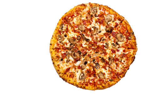 Pizza isolated on white backgroundの写真素材