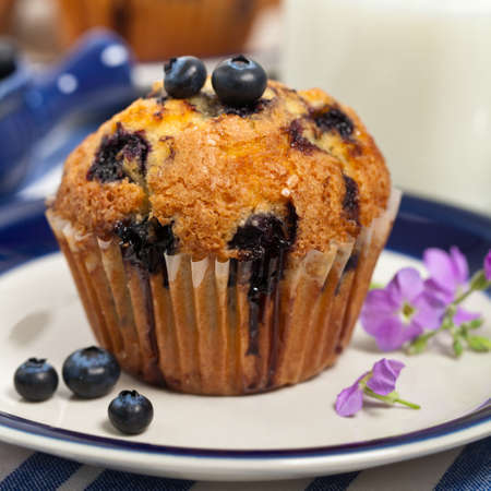 Blueberry Muffins. Selective focus.の写真素材