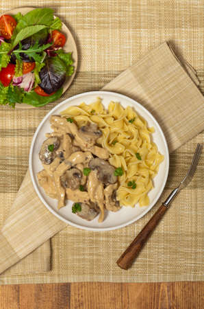 Chicken Stroganoff a variation on Beef Stroganoff. Selective focus.の写真素材