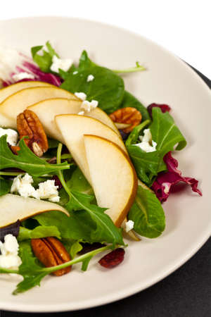 Pear Salad with Feta Cheese. Selective focus.の写真素材