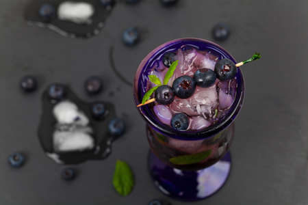 Blueberry and Vodka Cocktail. Selective and Soft focus.の写真素材
