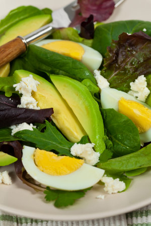 Avocado Salad. Selective focus.の写真素材