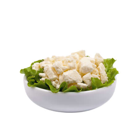 Feta Crumbled Cheese. Selective focus.の写真素材