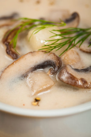 Cream of Mushroom Soup. Selective focus.の写真素材