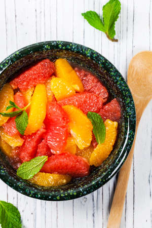 Orange and Grapefruit Citrus Salad. Selective focus.の写真素材