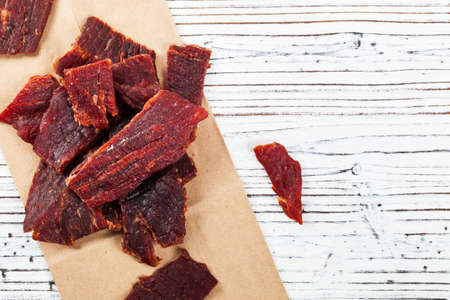 Beef Jerky. Selective focus.の写真素材