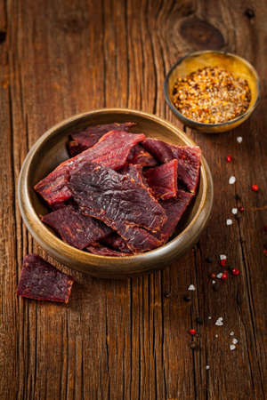 Beef Jerky Macro. Selective focus.の写真素材