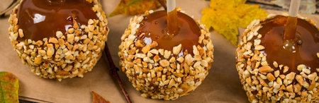 Caramel Apples. Selective focus.の写真素材