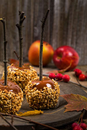 Caramel Apples. Selective focus.の写真素材