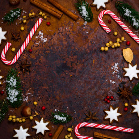 Christmas Background with Christmas and New Year Theme Background with Space for Textの写真素材