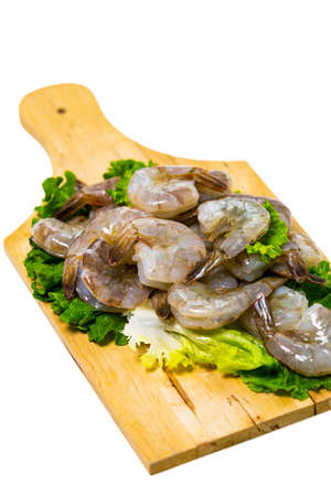 Large Raw Shrimp Isolated on White background. Selective focus.の写真素材