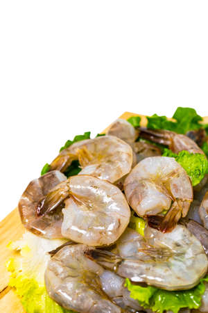 Large Raw Shrimp Isolated on White background. Selective focus.の写真素材
