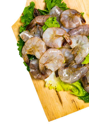 Large Raw Shrimp Isolated on White background. Selective focus.の写真素材