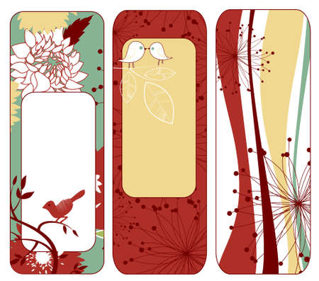 Cute Retro Vertical Retro bannersのイラスト素材