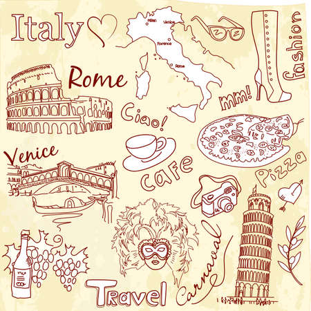 Sightseeing in Italyのイラスト素材