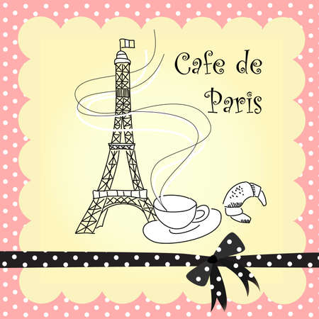 Cafe in Parisのイラスト素材