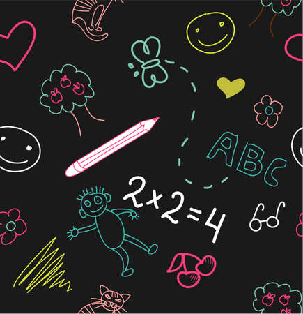 Children's drawings. Seamless background. の写真素材