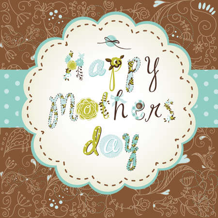 Template frame design for a Mother's Day card のイラスト素材