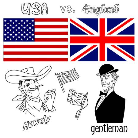 America versus Great Britainのイラスト素材