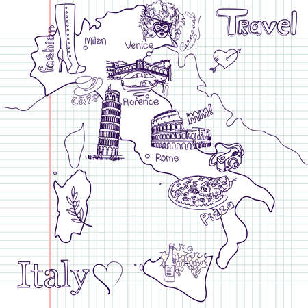 Creative map of Italyのイラスト素材