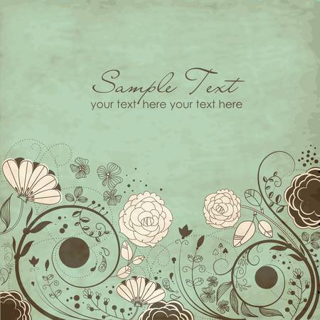 Floral greeting card のイラスト素材