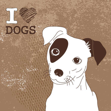 Cute Jack Russell Terrier. Brilliant card for doglovers! のイラスト素材