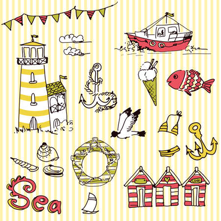 Sea doodlesのイラスト素材
