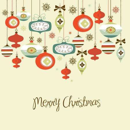 Retro Christmas Decorations. のイラスト素材