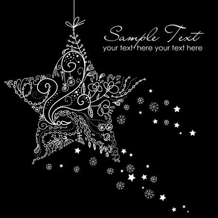 Beautiful Christmas Star illustration. Christmas Card のイラスト素材
