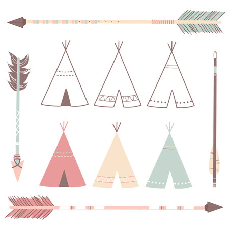 Teepee Tents and arrows - hipster style