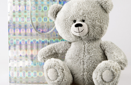 Bear and gift packageの写真素材