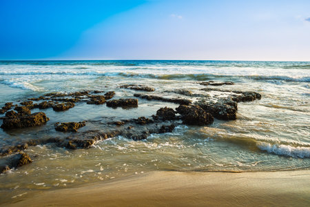 landscape of the coast of Varkala. India, Keralaの写真素材