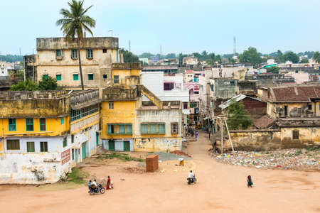 THANJAVOUR, INDIA - FEBRUARY 14: Top view of the city Thanjavour. India, Tamil Nadu, Thanjavour. February 14, 2013のeditorial素材