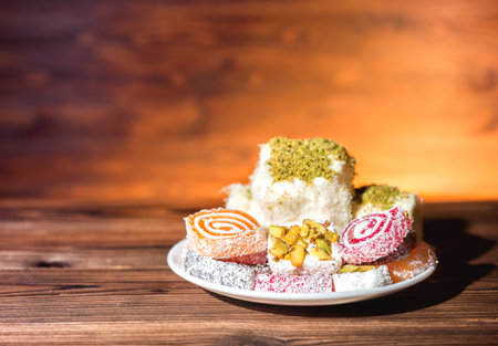 Setting with east sweet candy, close up