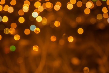 abstract circular bokeh festive background, city lights