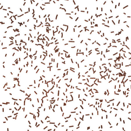 Chocolate sprinkles isolated on white backgroundの写真素材