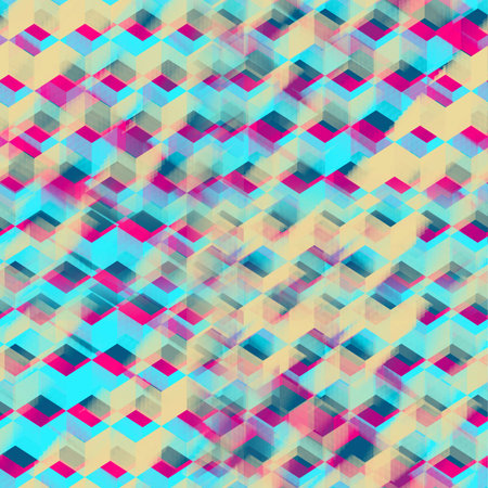 Pattern background with a geometric of three-dimensional cubes of pink and beige color
