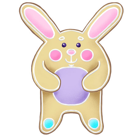 Easter rabbit in the form of gingerbread with colorful ornaments