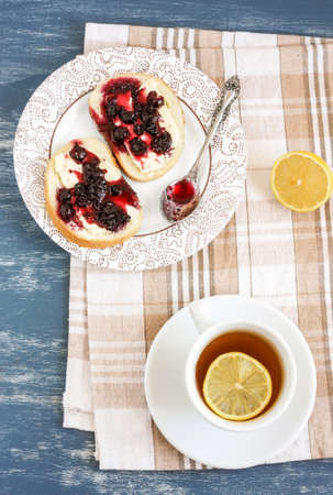 Tea and sandwichesの写真素材