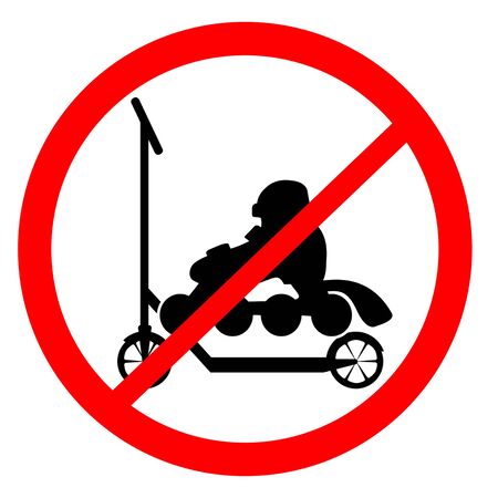 Scooters and roller skates forbidden signのイラスト素材