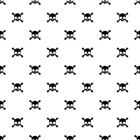 Skull and crossbones square seamless pattern on white background. Vector illustration.のイラスト素材