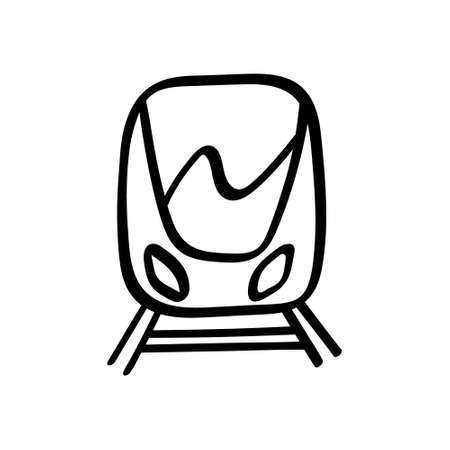 Hand drawn train icon isolated on white background. Vector illustration.のイラスト素材