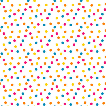 Seamless pattern with confetti. Colored sprinkles on white background. Vector illustration.のイラスト素材