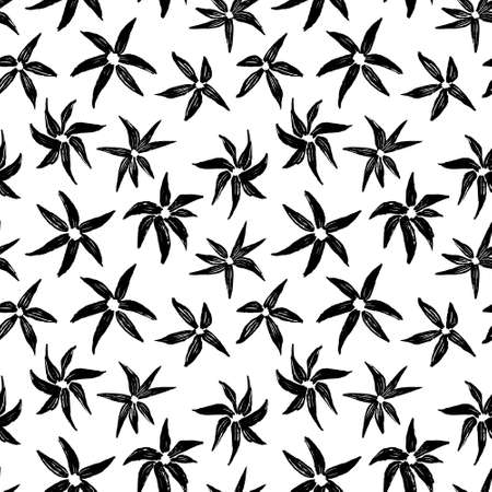 Seamless pattern with hand dawn flowers. Ditsy background. Vector illustration.のイラスト素材