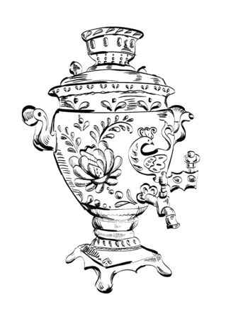 Russian samovar, illustrationのイラスト素材