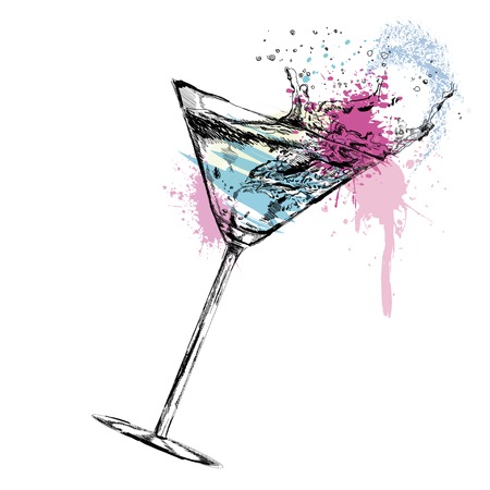 Martini cocktail with white background のイラスト素材