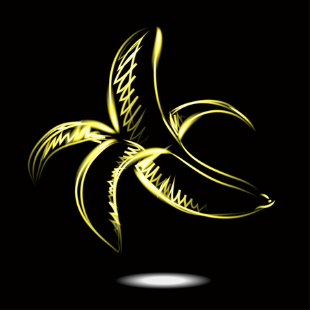 Neon Sign Art symbol with black backgroundのイラスト素材