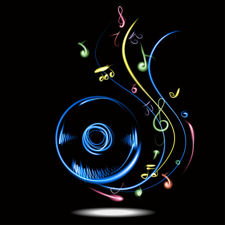 Neon Sign Art symbol with black backgroundのイラスト素材