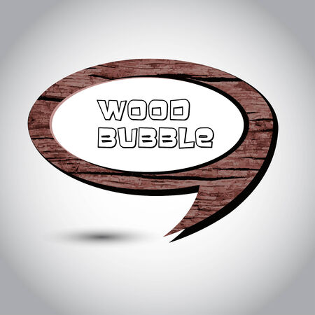 Brown wood speech bubble on the backgroundのイラスト素材