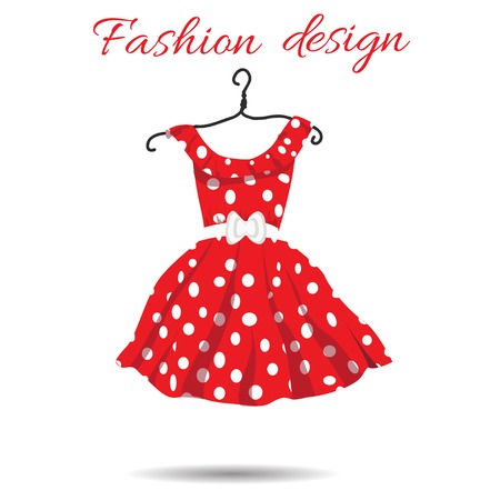 women dress polka dot illustrationのイラスト素材